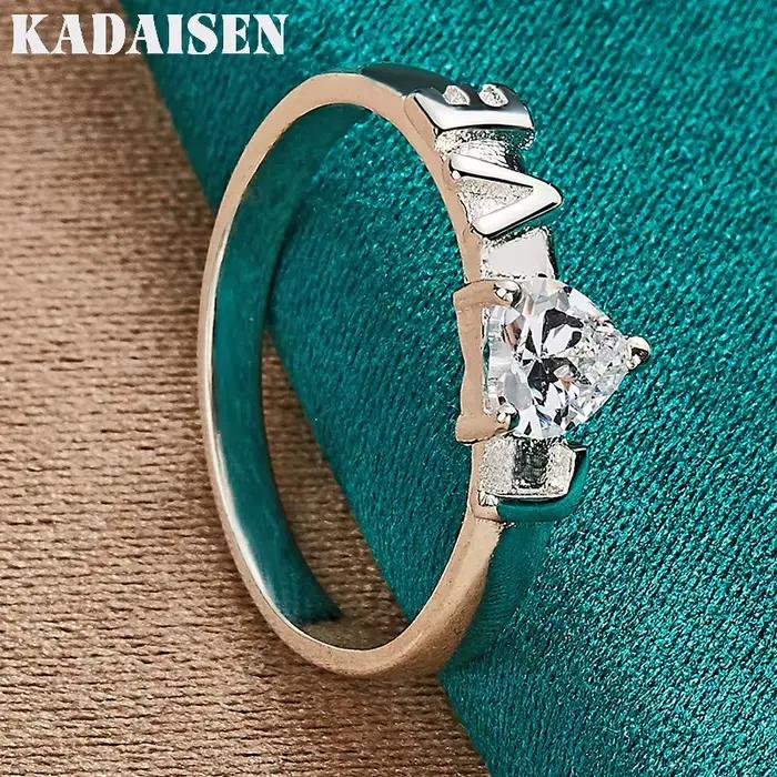 Argent sterling 925 LOVE AAAAA Zircon 7-10 # Bague pour femmes