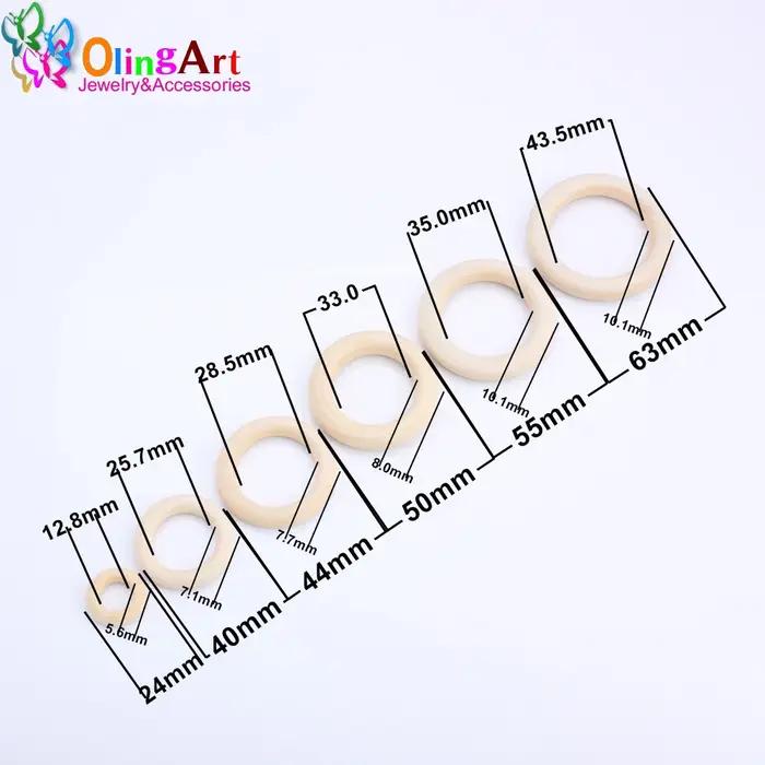 Grand Cercle en Bois Naturel de Taille Mixte pour Création de Bijoux, Jouets Éducatifs pour Enfants, Activités de Bricolage et Artisanat Occasions Spéciales