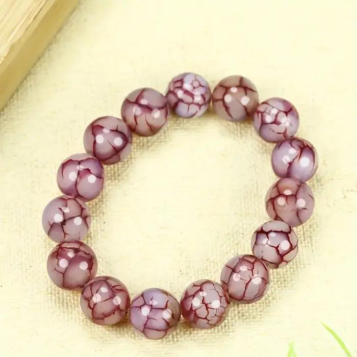 Bracelet en agate pierre naturelle rose élégant bracelet à brins pour homme et femme occasions quotidiennes et spéciales