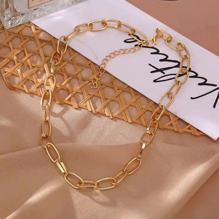 Collier rétro chaînes et colliers pour femmes en alliage de zinc avec motifs géométriques pour sorties et soirées élégantes