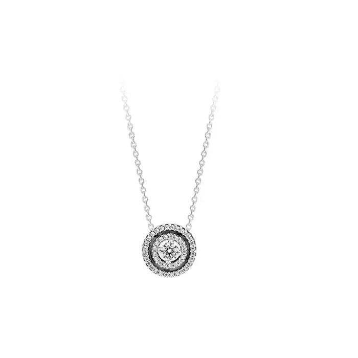 Collier luxueux en argent pur 925% avec étoile carrée et cercle
