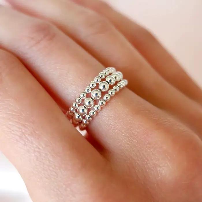 Bague en pierre semi-précieuse avec perles empilables style Boho tracker de sommeil pour femmes occasions spéciales