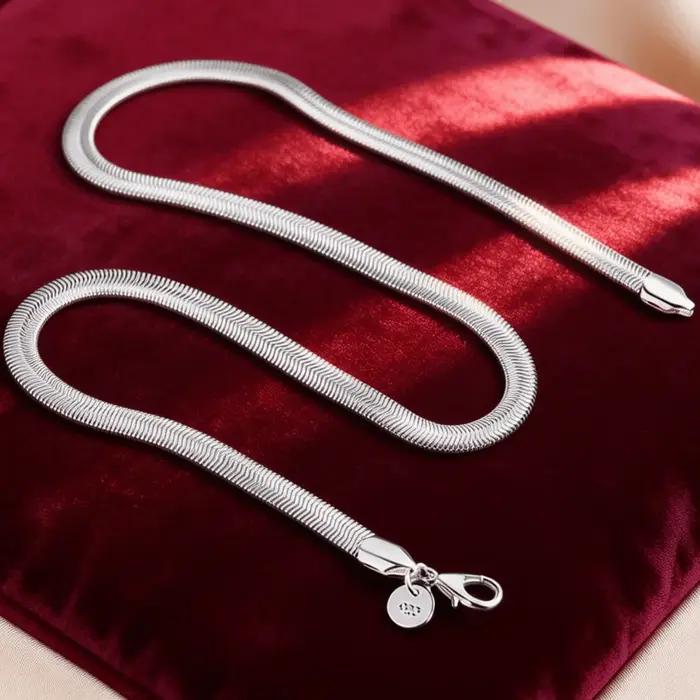 Collier chaîne en argent sterling 925 couleur or 18 carats