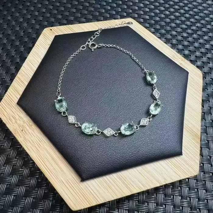 Unité un Bracelet 925 argent avec coût personnalisé cristal de Fluorite naturel guérison Bracelet de