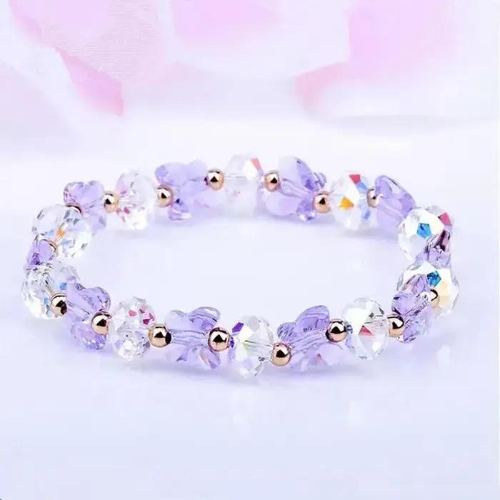 Bracelets de perles extensibles en cristal pour femmes