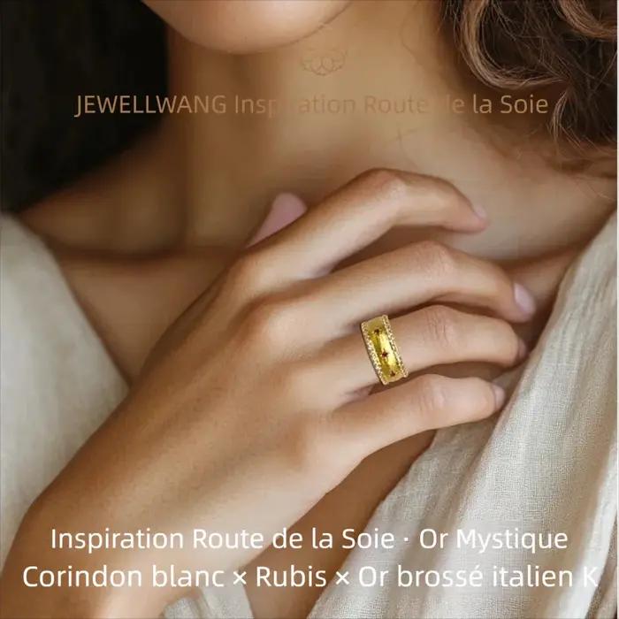 Bague en rubis cultivé en laboratoire JEWELLWANG