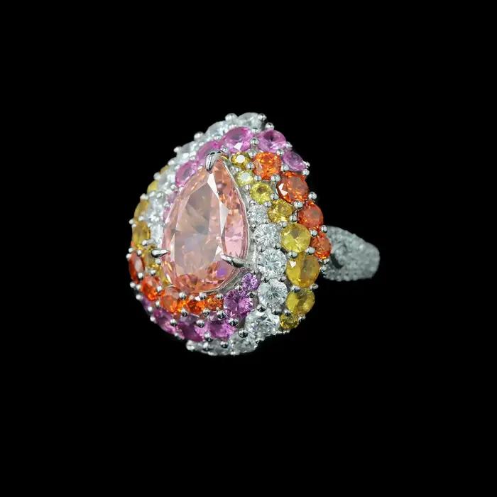 WUIHA Vintage 100% 925 argent Sterling laboratoire saphir haute teneur en carbone diamants pierres précieuses Cocktail mariage bague de fiançailles bijoux fins