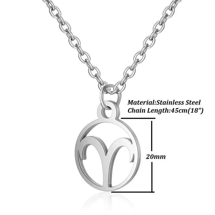 Oly2u acier inoxydable étoile signe du zodiaque 12 Constellation colliers ras du cou pendentifs bélier balance lion Collier cadeau d'anniversaire
