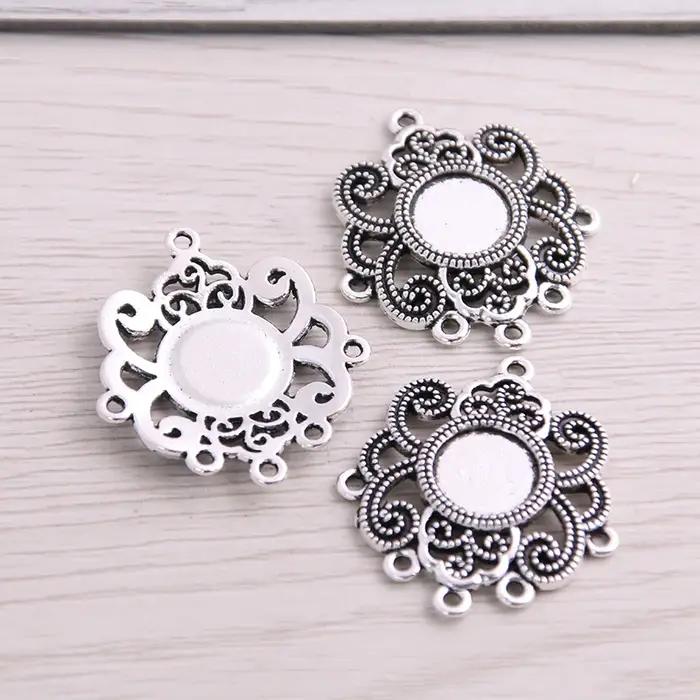 SWEET BELL – connecteur de Cabochon rond + pendentif à breloques