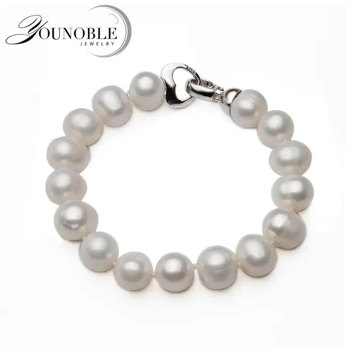 Bracelet de perles presque rondes 100% naturelles pour femmes