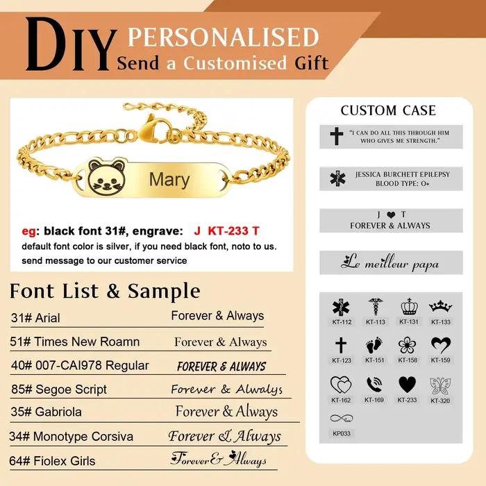 Bracelet personnalisé avec nom et barre d'identification, pour bébé et enfant, breloques tressées à la main, cadeau d'anniversaire pour nouveau-né fille