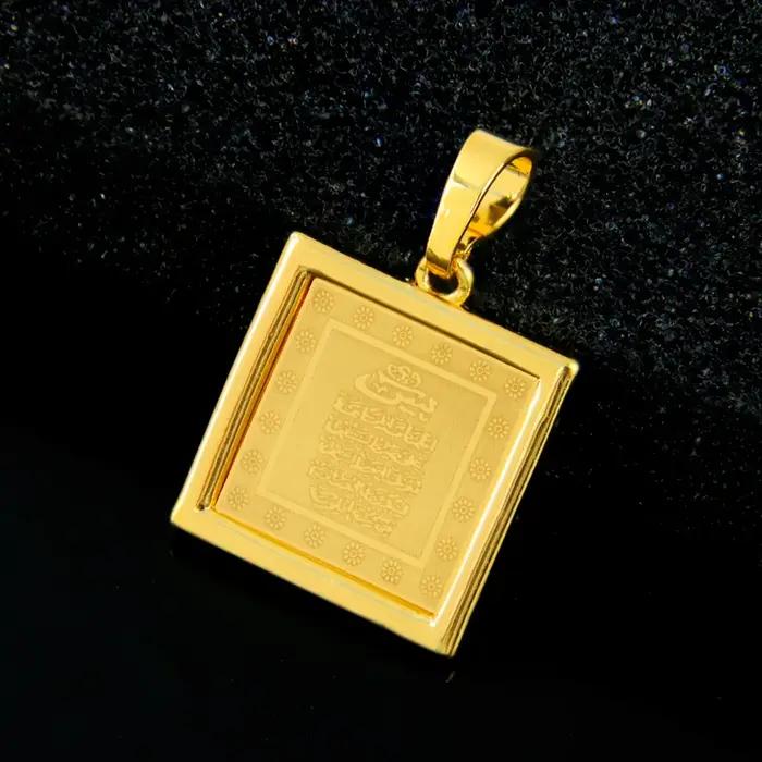Arabe musulman mode bijoux pendentifs 21k plaqué or turc géométrique collier pendentif marocain femm