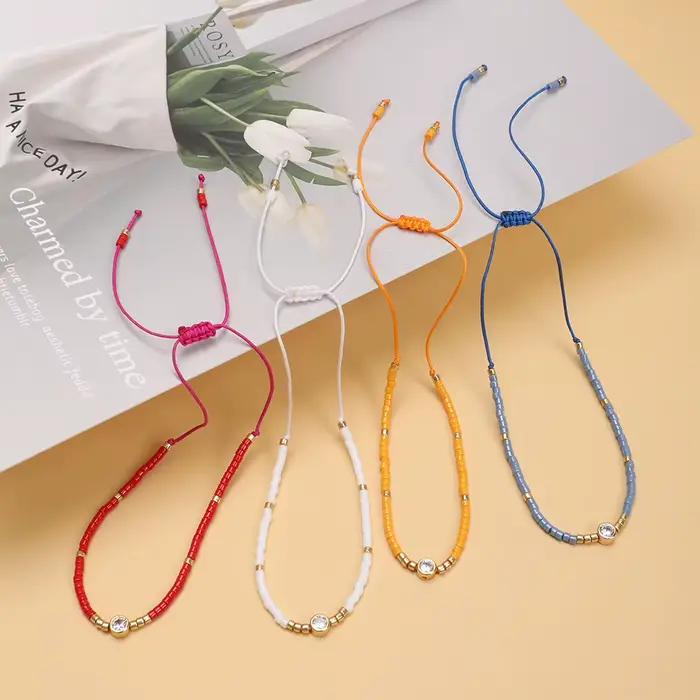 Bracelet Minimaliste Style Français, Fait Main, Tressé, Mode, Cristal, Bijou Fin, Cadeau, Ethnique, Pulseras, Bracelet Miyuki