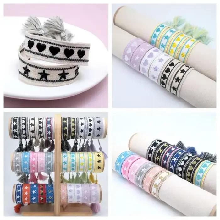 Bracelet avec Logo étoile brodé de Style ethnique bohémien pour femmes