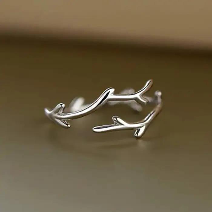 Huitan – bague fantaisie en forme de feuille d'olive pour femmes