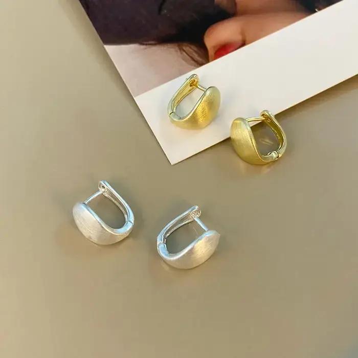 Boucles d'Oreilles Vintage Brossées pour Femme