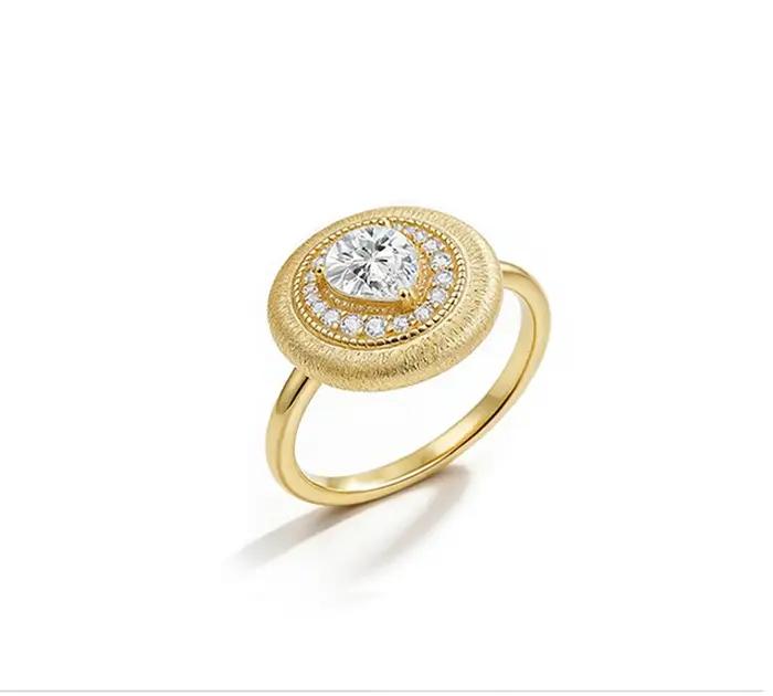 JEWELLWANG – bague en saphir blanc pour femme