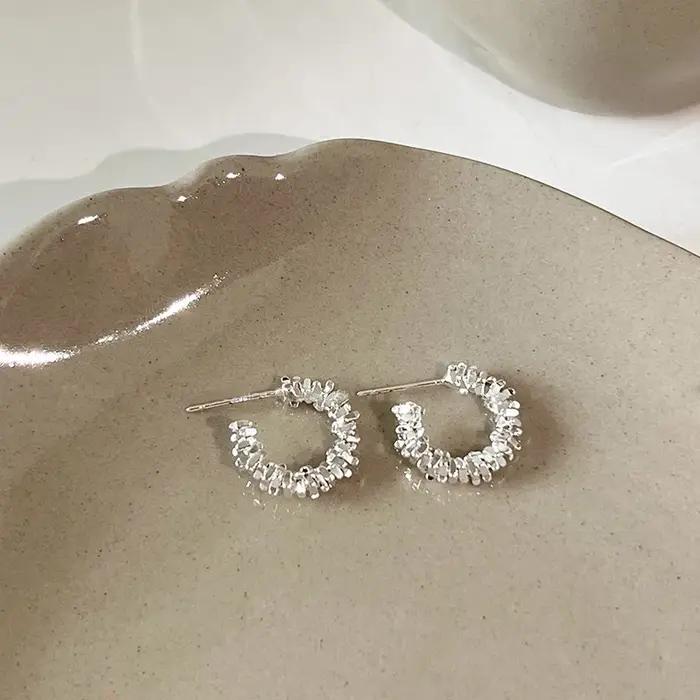 Boucles d'oreilles élégantes minimalistes en Zircon pour adolescents