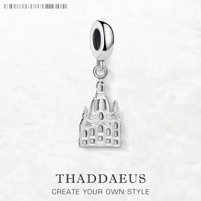 Frauenkirche Dresden Dangle pendentif à breloque Club européen bijoux fins pour femmes hommes cadeau Vintage en argent Sterling 925