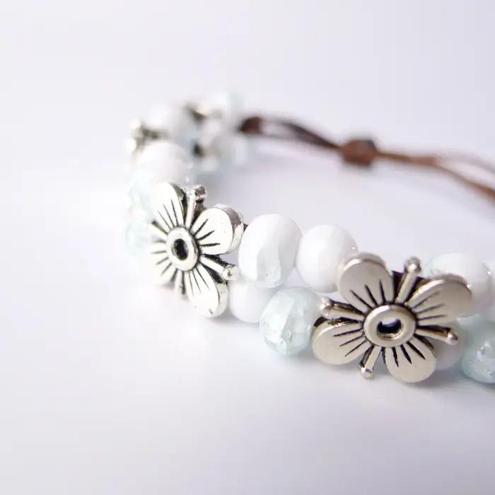 Bracelets en perles de céramique pour femmes, faits à la main, style bohème