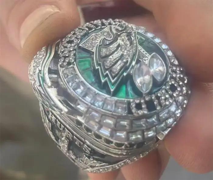Bague de Championnat des Aiguilles de Rugby 2025 Bague en Placage d'Argent Artificielle Pierre Précieuse Pour Homme Occasions Spéciales