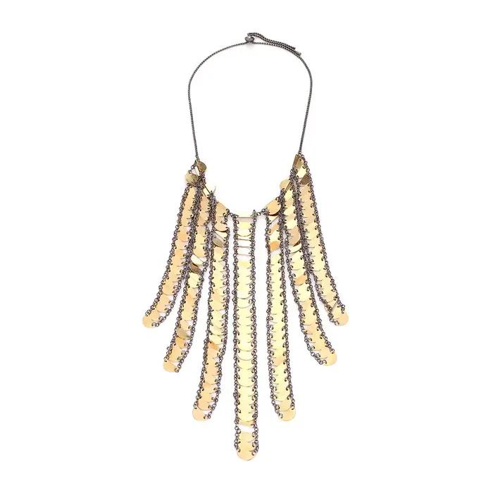 Collier cascade vintage en métal pour femme