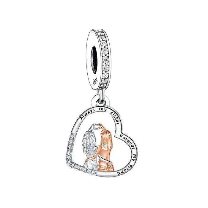 Ajustement Original Pan Bracelet à breloques 925 en argent Sterling mère fille père