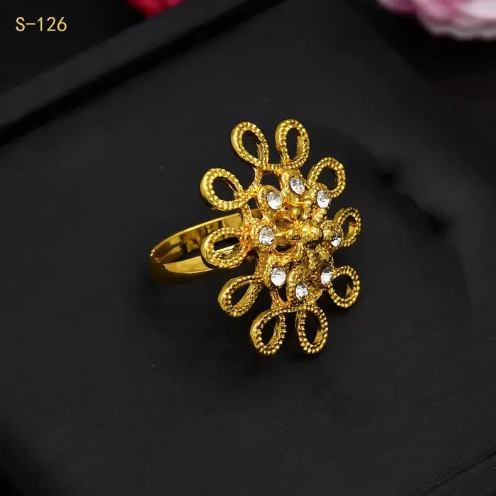 Bijoux de mariage luxe or 24 carats bohème indien et éthiopien design fleurs collier boucles d oreilles ensemble mariage femmes occasions spéciales