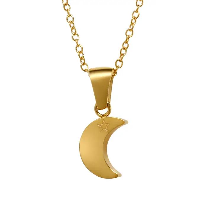 JINHUI – colliers d'amitié lune et saturne pour femmes, pendentif en métal en acier inoxydable, coll