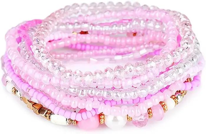 Bracelets empilables en perles de cristal bohème