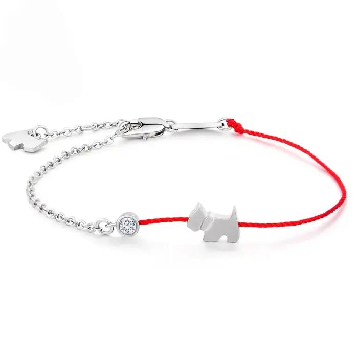 Buyee 925 Bracelet chien en argent Sterling exquis cochon corde rouge
