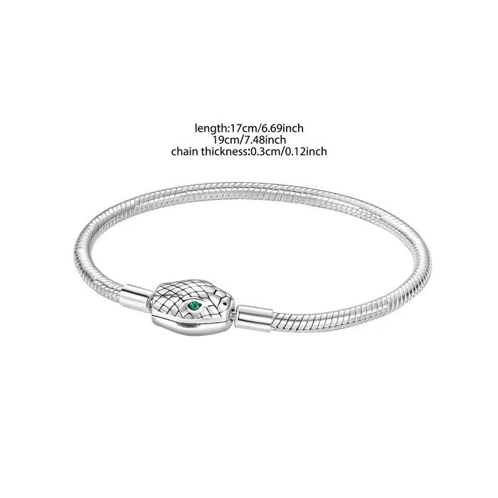 Bamoer 925 en argent Sterling classique chaîne de base serpent os chaîne Bracelet pour femmes tête d