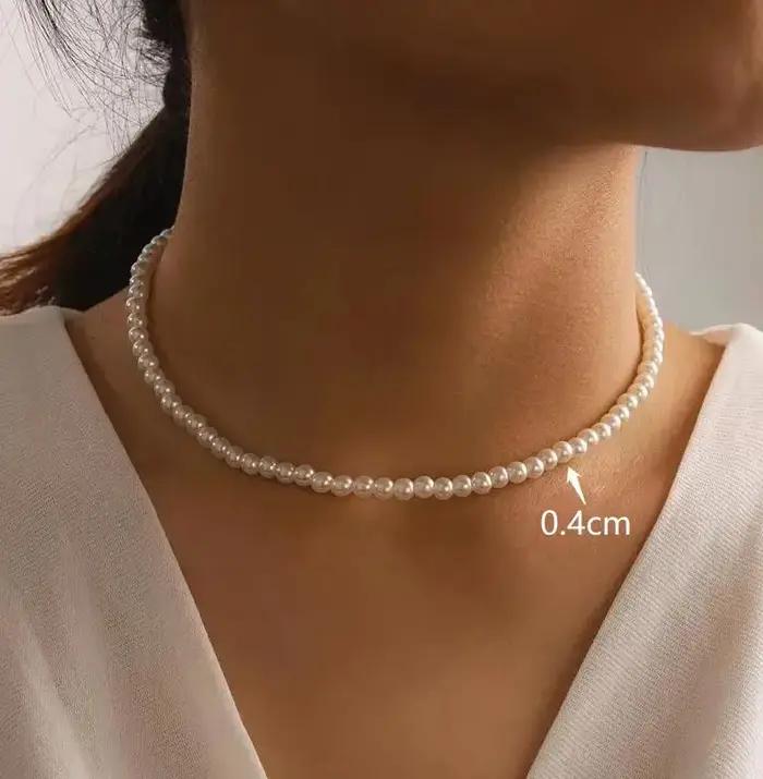 Collier ras du cou en Imitation de perles pour femmes, nouvelle mode, Vintage, élégant, tempérament