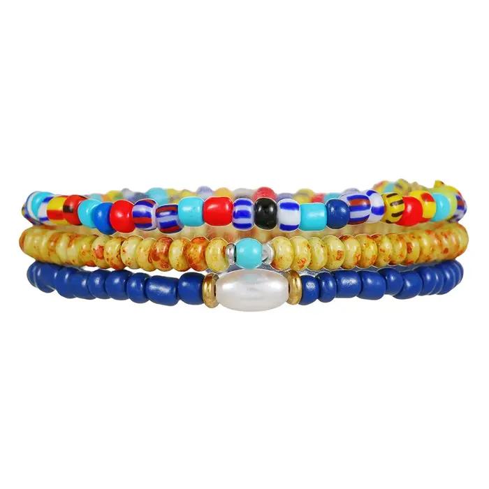 Meetvii bohème coloré MIYUKI perles Bracelet extensible pour femmes hommes Style Simple petite perle