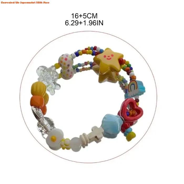 Bracelet de perles d'étoile colorée mode bracelet à cordon élastique fait à la main pour femme et homme occasions spéciales et quotidiennes