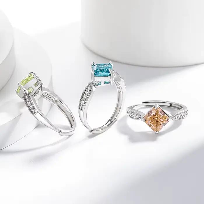 Bague en argent Sterling 925 avec fleur de glace