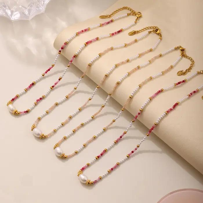 Collier étanche de perles fait à la main pour femmes