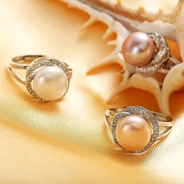2019 bague de perles d'eau douce AAAA de qualité supérieure pour femmes