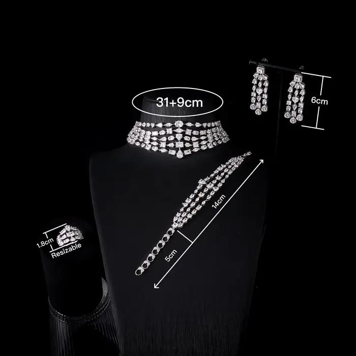 IN JEWELIFE 00113 Ensemble de colliers ras du cou de luxe pour femmes