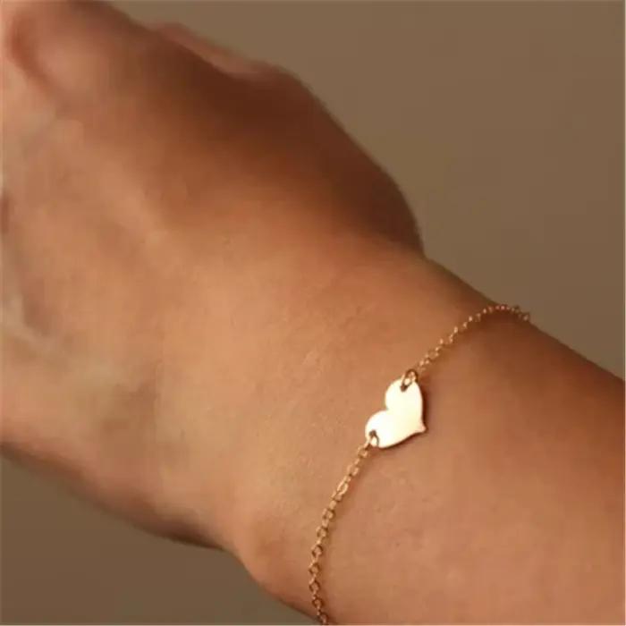 Bracelet en or en forme de coeur fait main pour femmes occasions partis sociales vintage