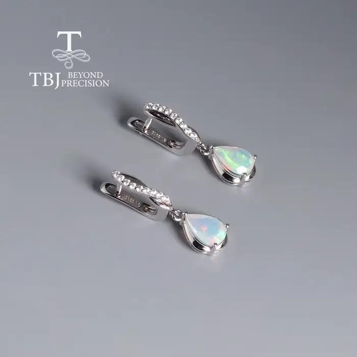 Magnifique design de mode opale naturelle pierres précieuses boucles d'oreilles en argent sterling bijoux ajouter une élégance délicate au quotidien des femmes