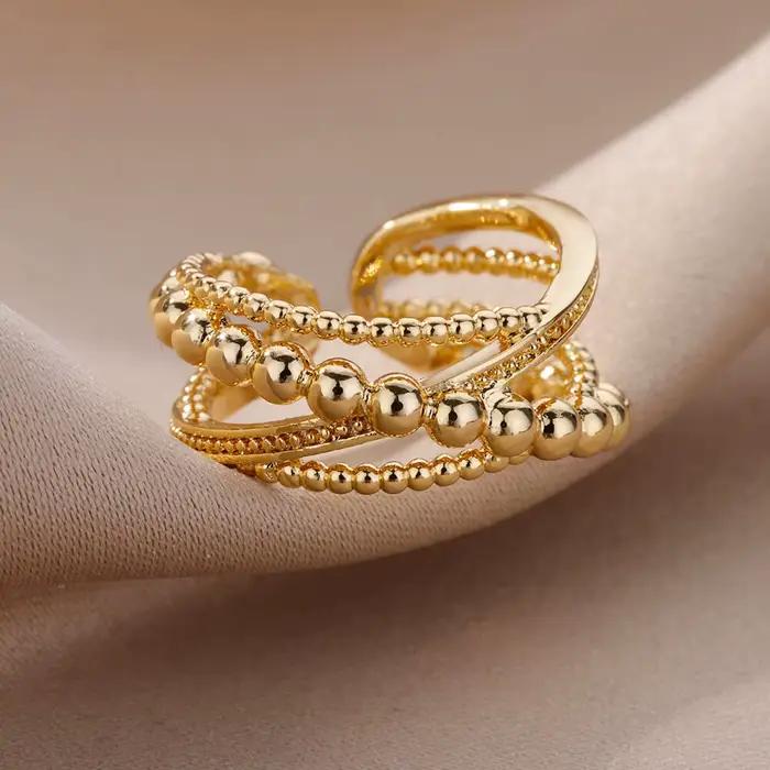 Bagues croisées en perles Vintage pour femmes et hommes