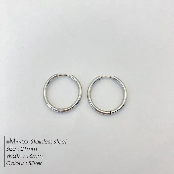 EManco 13-21mm boucle d'oreille en acier inoxydable minimaliste classique