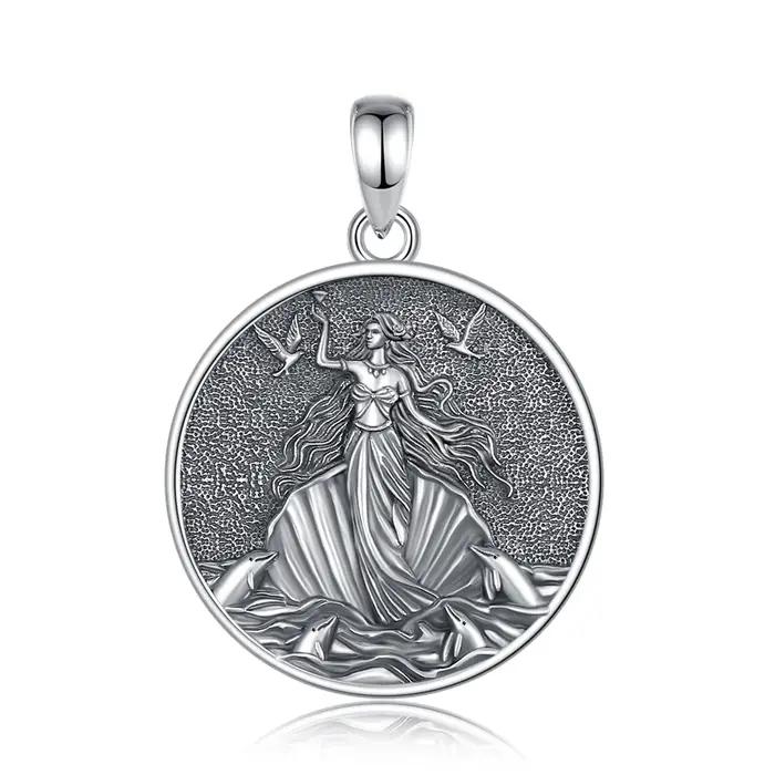 AEONSLOVE 925 argent Sterling aphrodite déesse collier Vintage mythologie grecque pendentif bijoux p