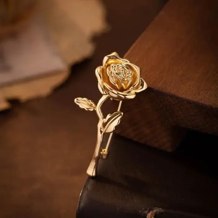 Broche de luxe couleur or pour hommes et femmes – Épingle à revers pour manteau de costume haut de gamme | Accessoire
