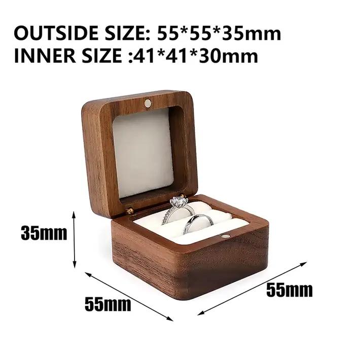 Boîte à matiques en bois pour amoureux, présentoir à bijoux, porte-bague pour proposition, fiançailles, mariage, cadeau d'amour des travailleurs du mariage doré