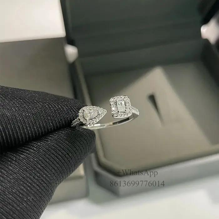 Bague classique en diamant en forme de goutte d'eau
