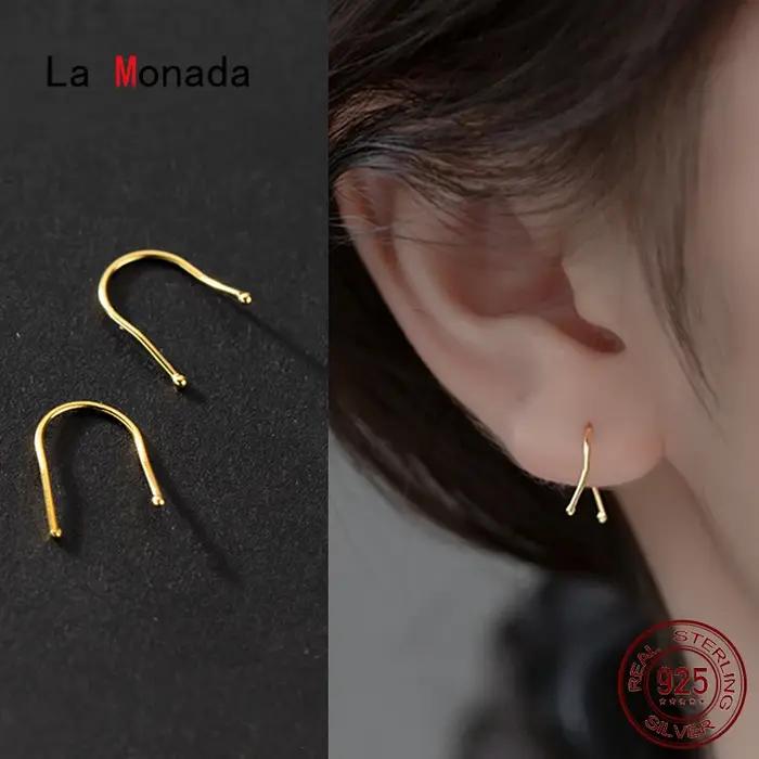 Boucles d'oreilles en argent sterling 925 La Monada pour femmes, design géométrique moderne, bijoux élégants pour diverses occasions