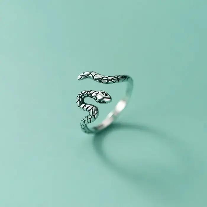 Nouveauté : bagues serpent en argent sterling 925 pour femmes