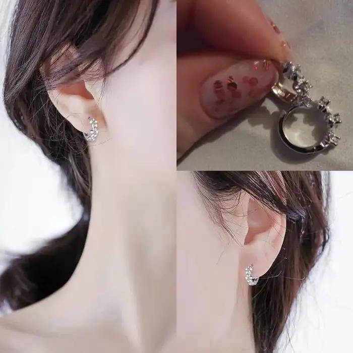 Boucles d'oreilles rondes en argent Sterling 925 pour femmes